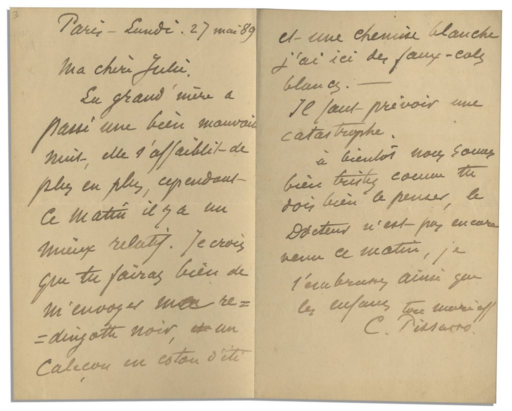 Camille Pissarro signed letter