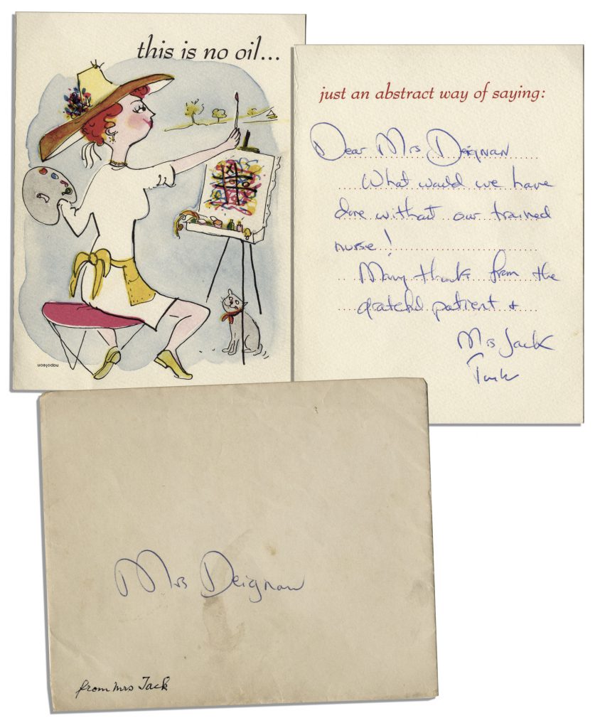 Jacqueline John F Kennedy signed 1963 Christmas card