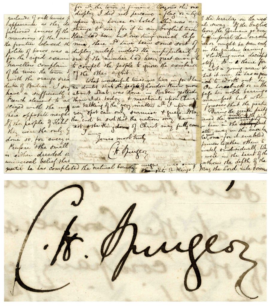 Charles Spurgeon signed letter
