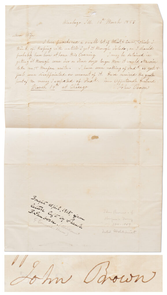 John Brown signed letter