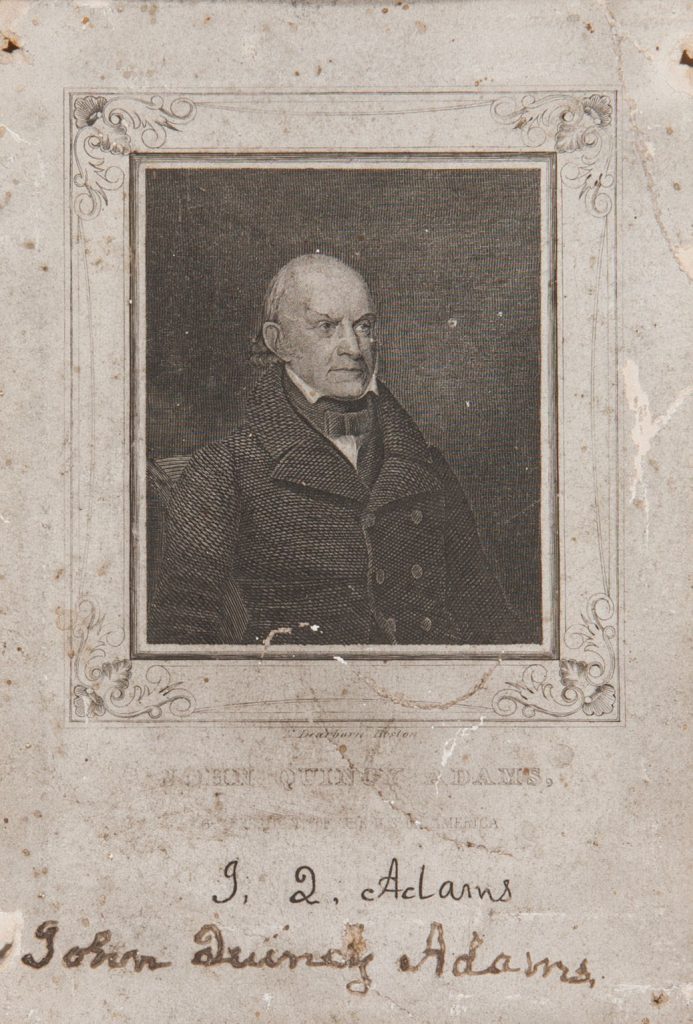 John Quincy Adams signed portrait