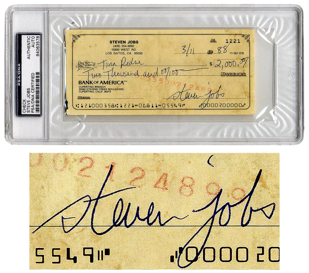 Steve Jobs signed Apple 5 Year Service Award