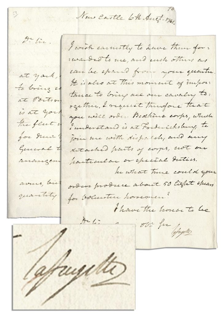 Charles Cornwallis letter signed