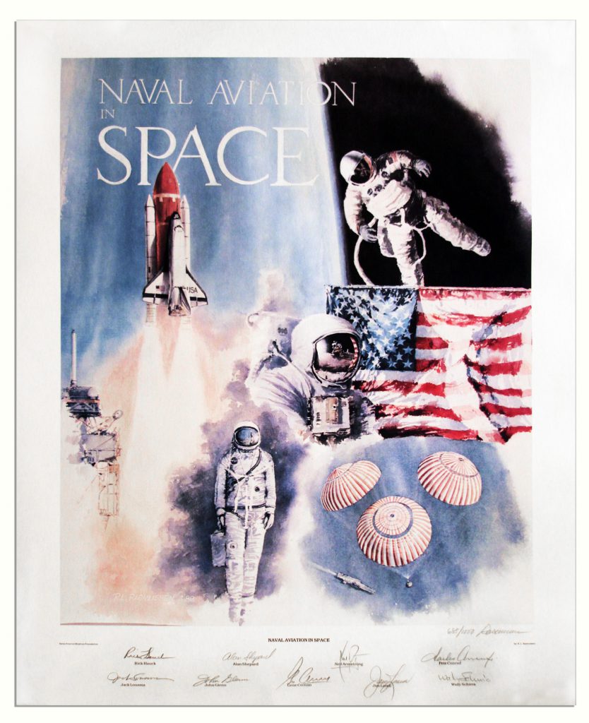 Gene Cernan signed topographic map