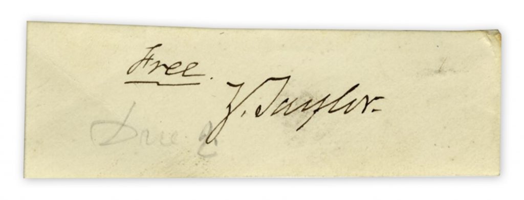 Zachary Taylor free frank signed