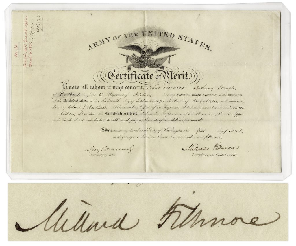 Millard Fillmore signed CDV
