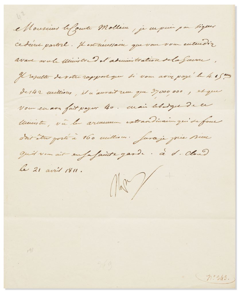 Marquis de Sade autograph letter signed