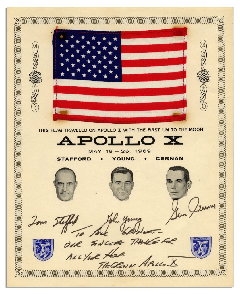 Buzz Aldrin Signed Apollo 11 Flown to Moon Beta Cloth