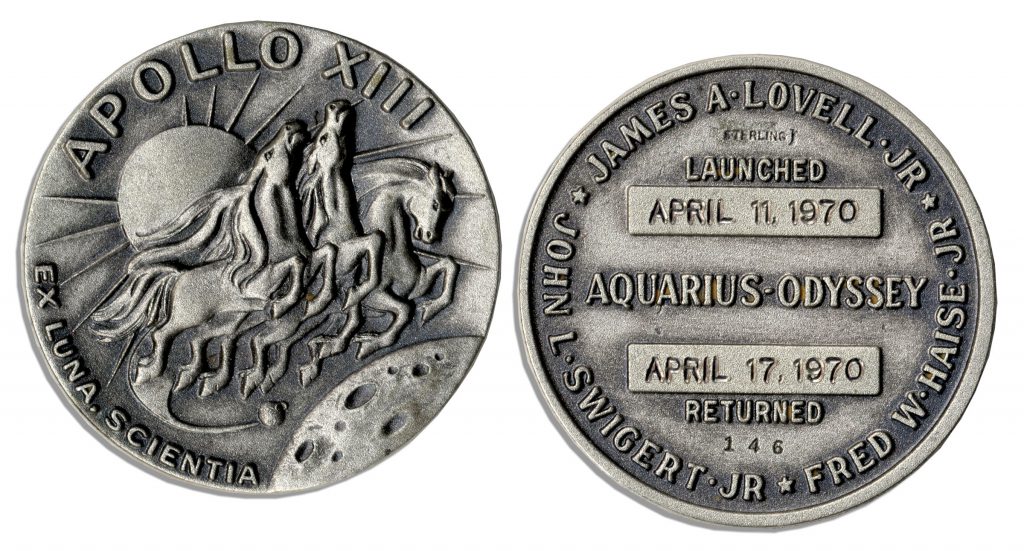 flown Apollo 13 Robbins medal