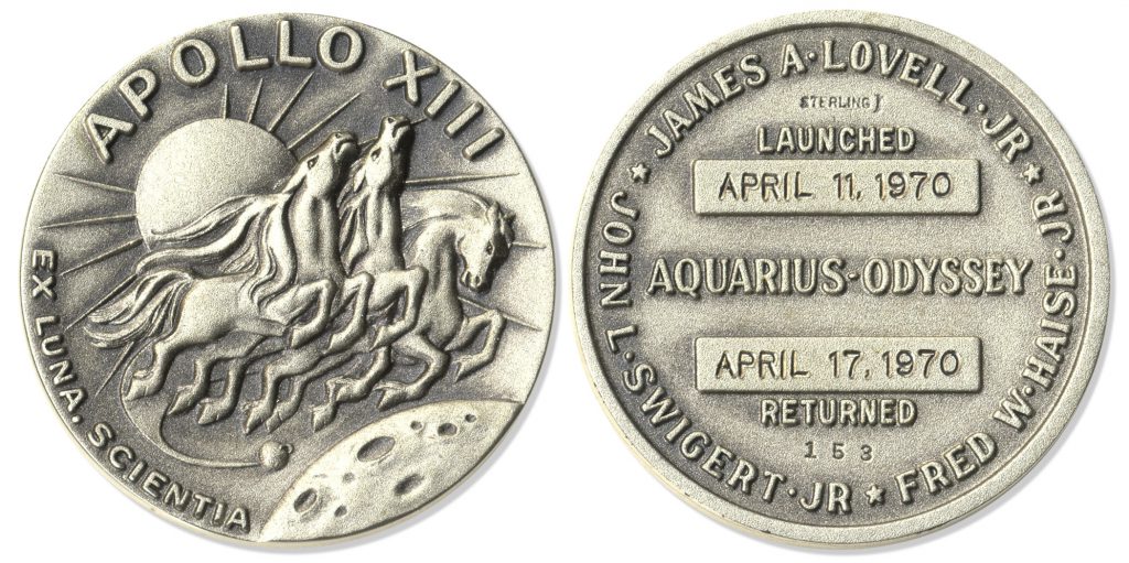 flown Apollo 13 Robbins medal