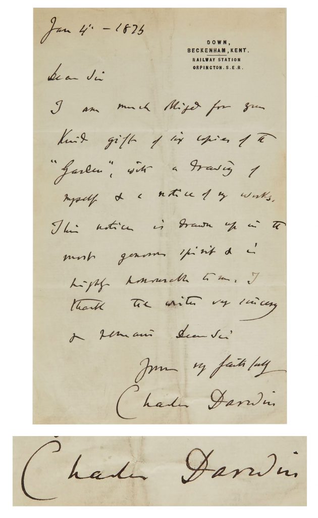 Alfred Wallace evolution autograph letter signed