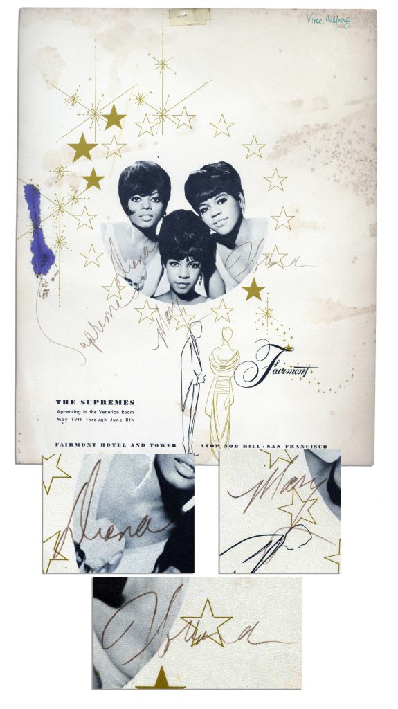 Supremes General Artists Contract Signed