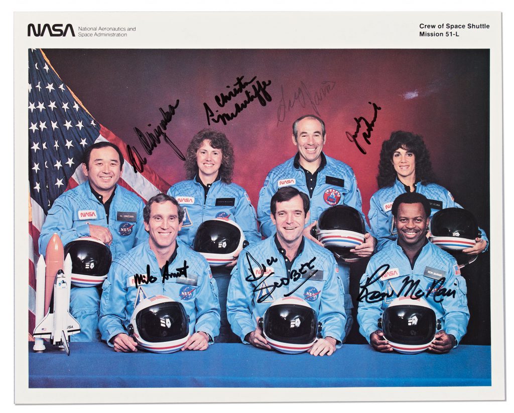 Space Shuttle Challenger STS-51L signed photo
