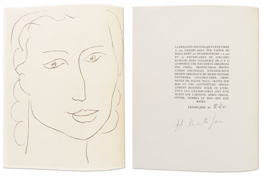 Henri Matisse signed Les Fleurs du Mal book
