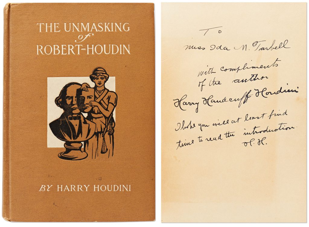 Harry Houdini signed postcard photo
