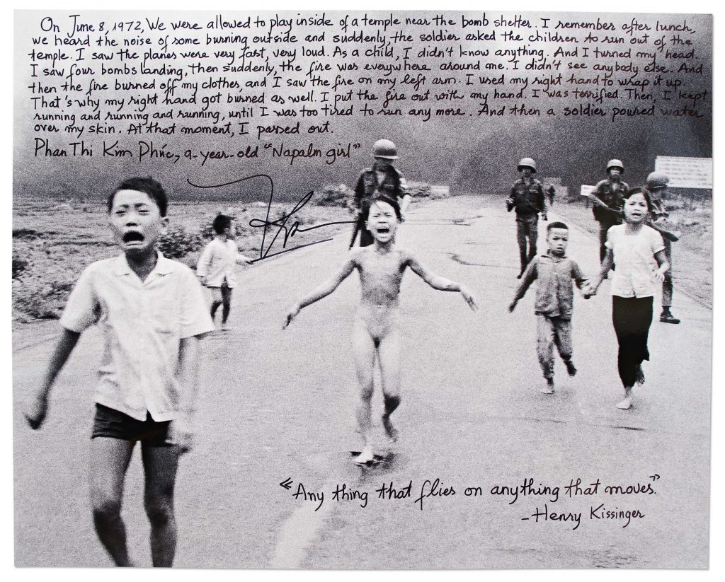 Kim Phuc Napalm Girl Signed Photo w Essay