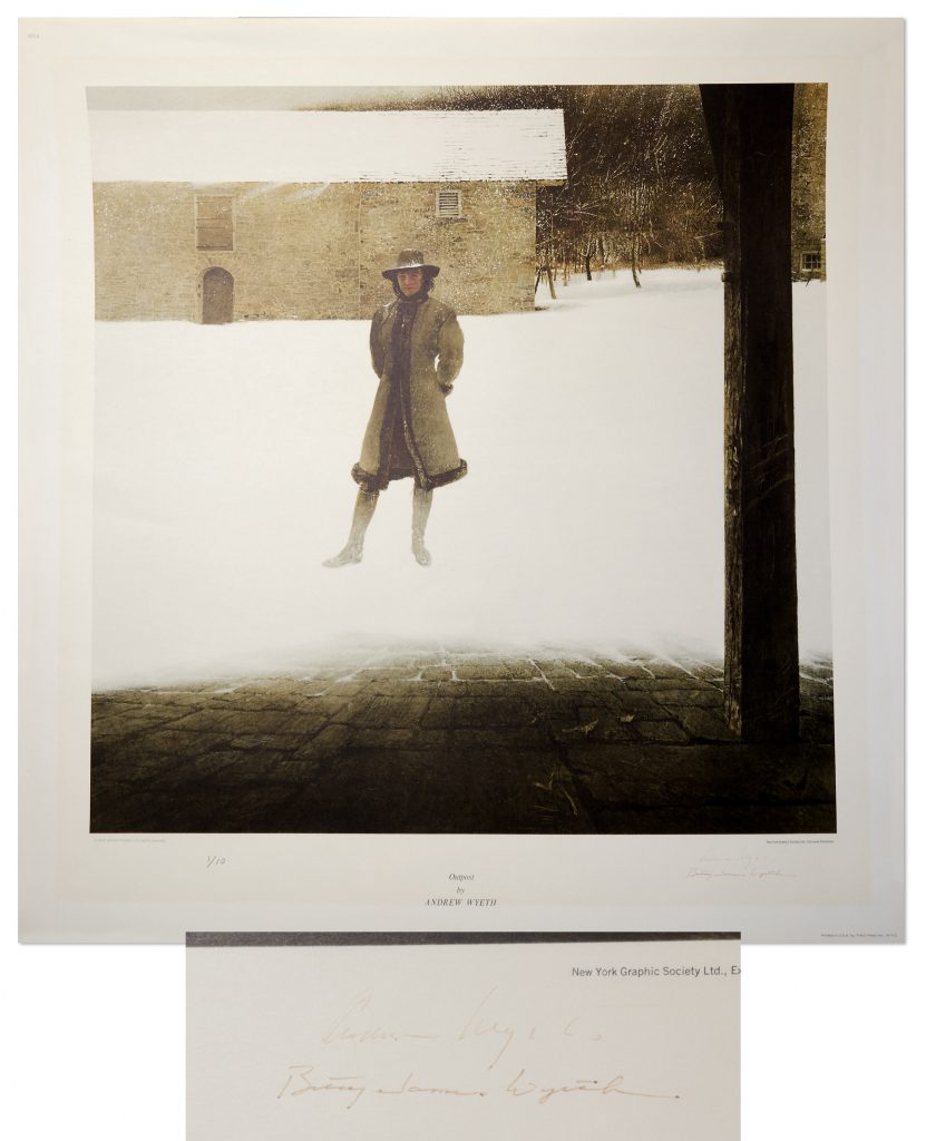 Andrew Wyeth signed Christinas World postcard