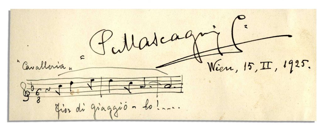 Pietro Mascagni Musical Quotation Signed