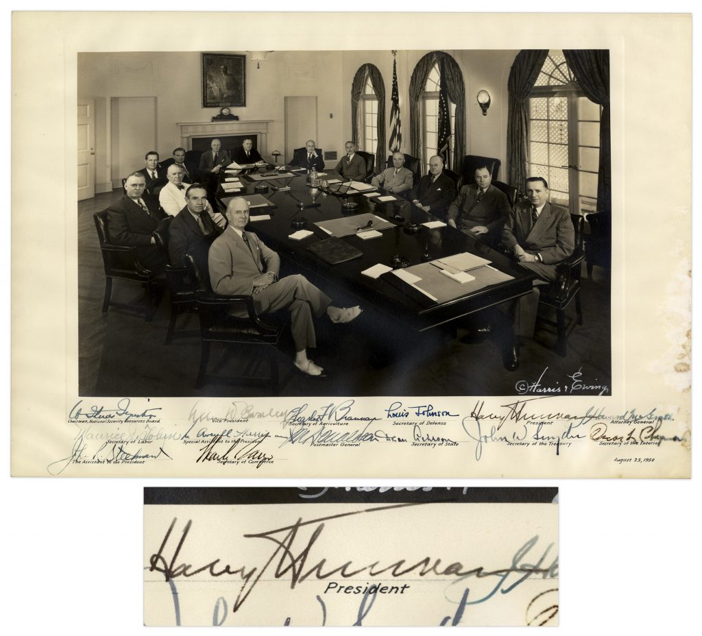 Harry Bess Truman signed photo 1946 Christmas gift