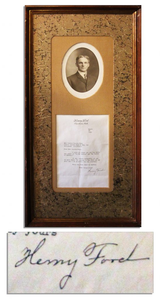 Henry Ford signed book