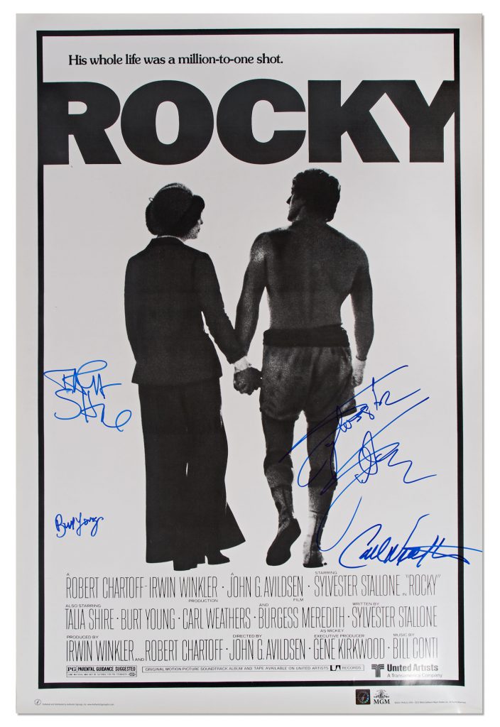Rocky cast incl Stallone signed movie poster