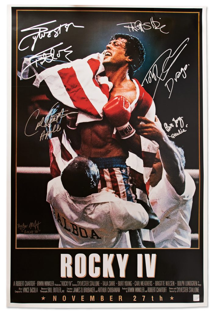 Rocky cast incl Stallone signed movie poster