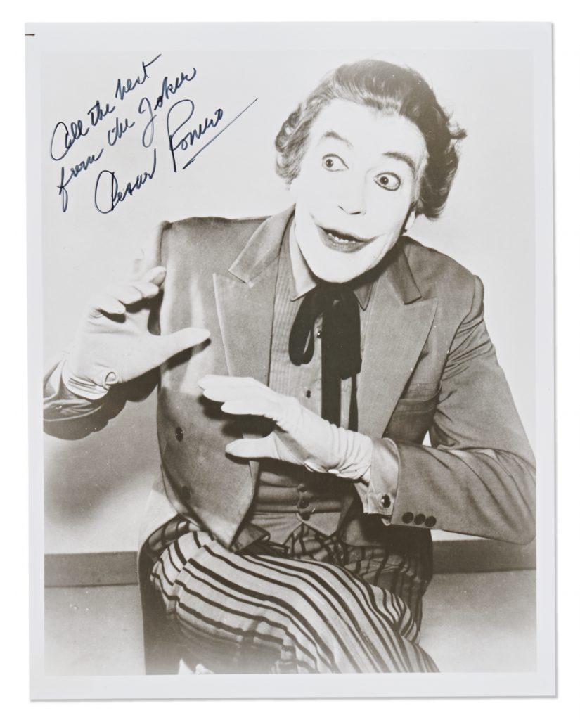 Cesar Romero signed Joker photo
