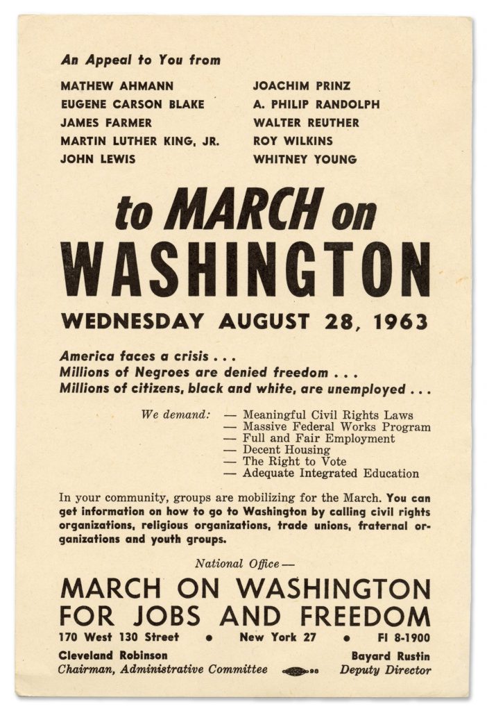 Dr King March on Washington flyer