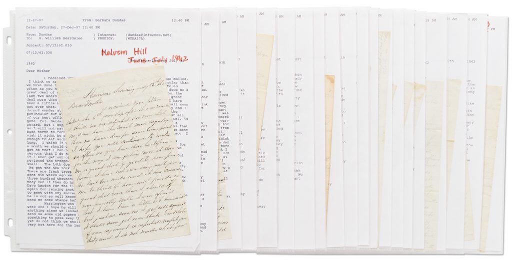 1st United States Sharpshooters letters archive