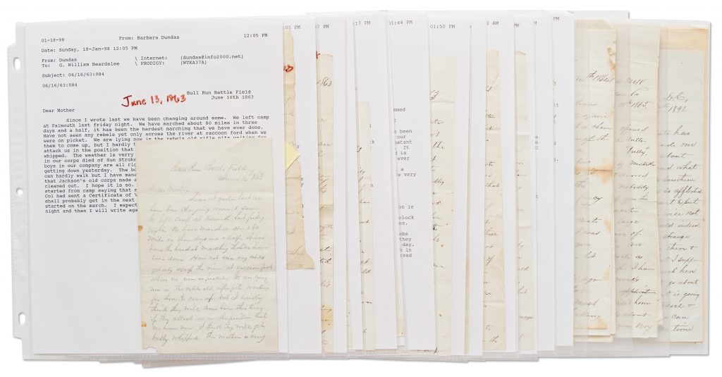 1st United States Sharpshooters letters archive