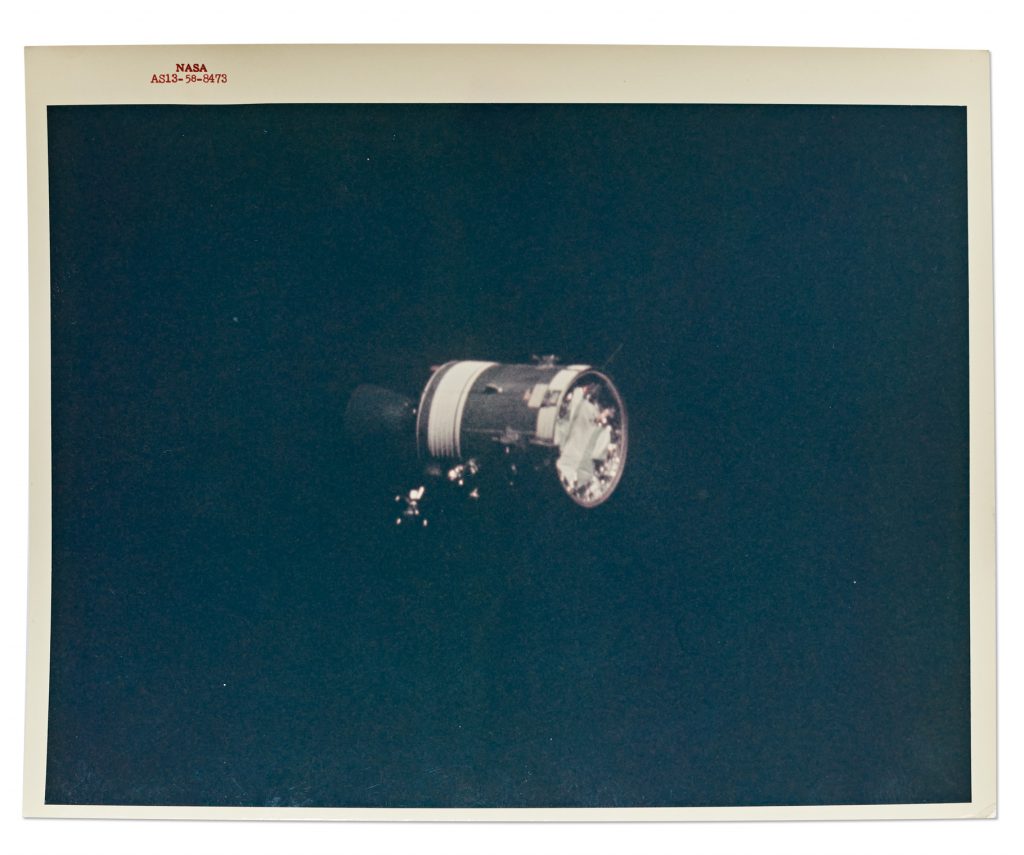 AS13-58-8473 Apollo 13 red number photo