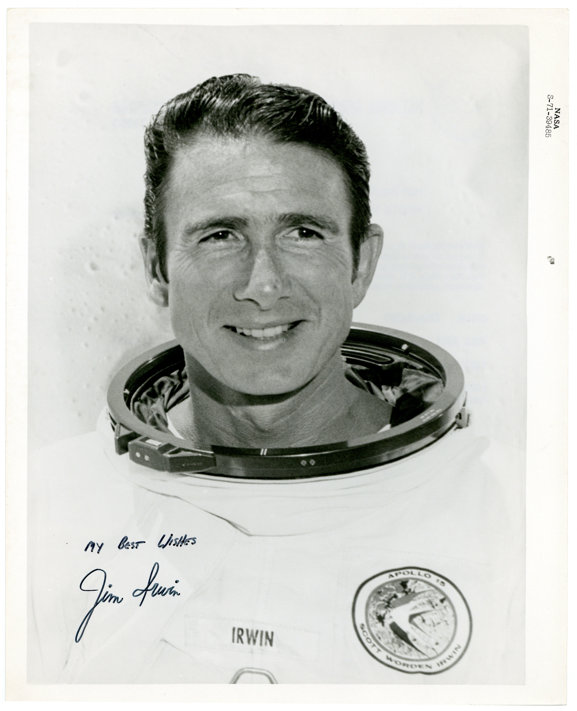 James Irwin white space suit signed photo
