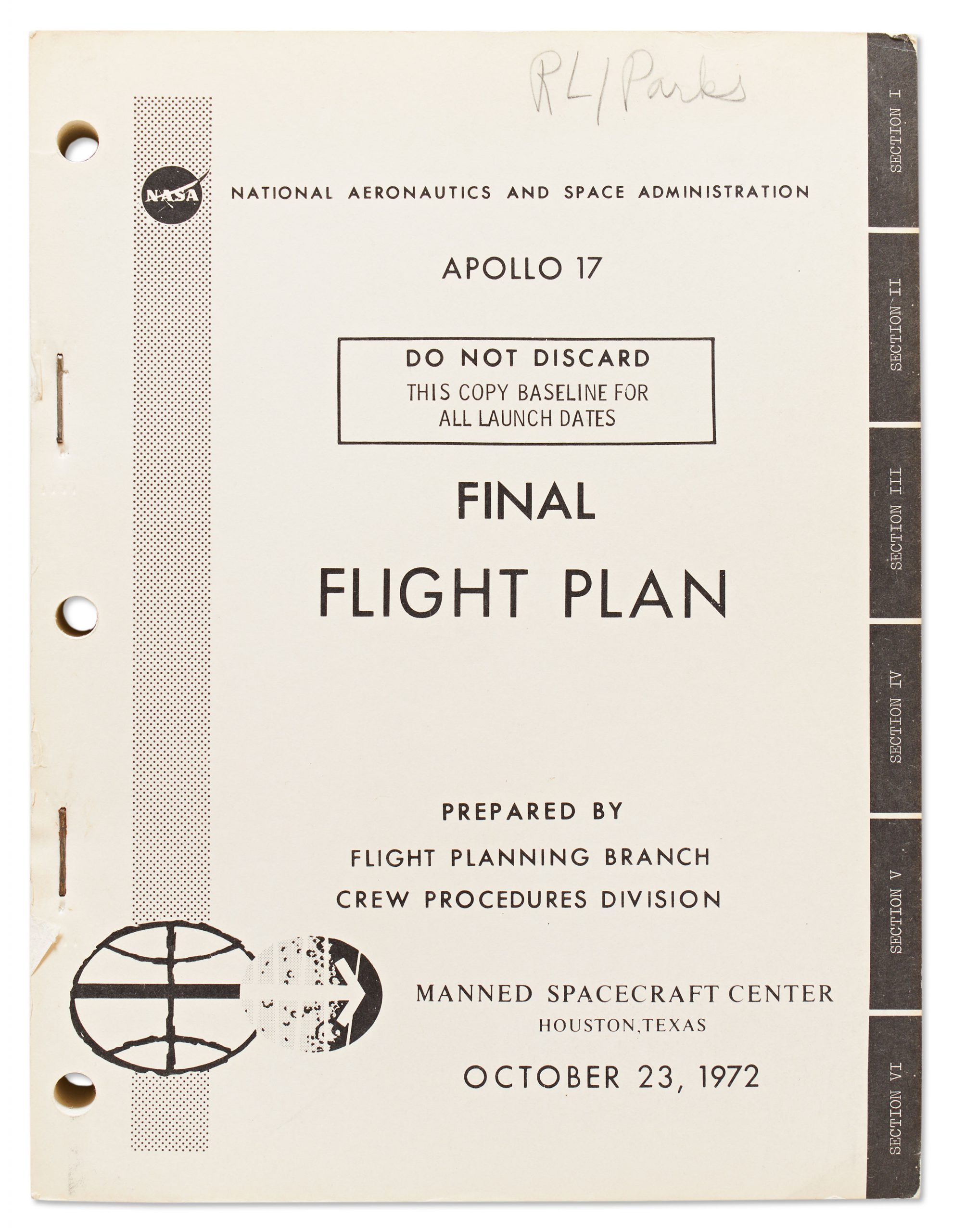 original Apollo 17 flight plan