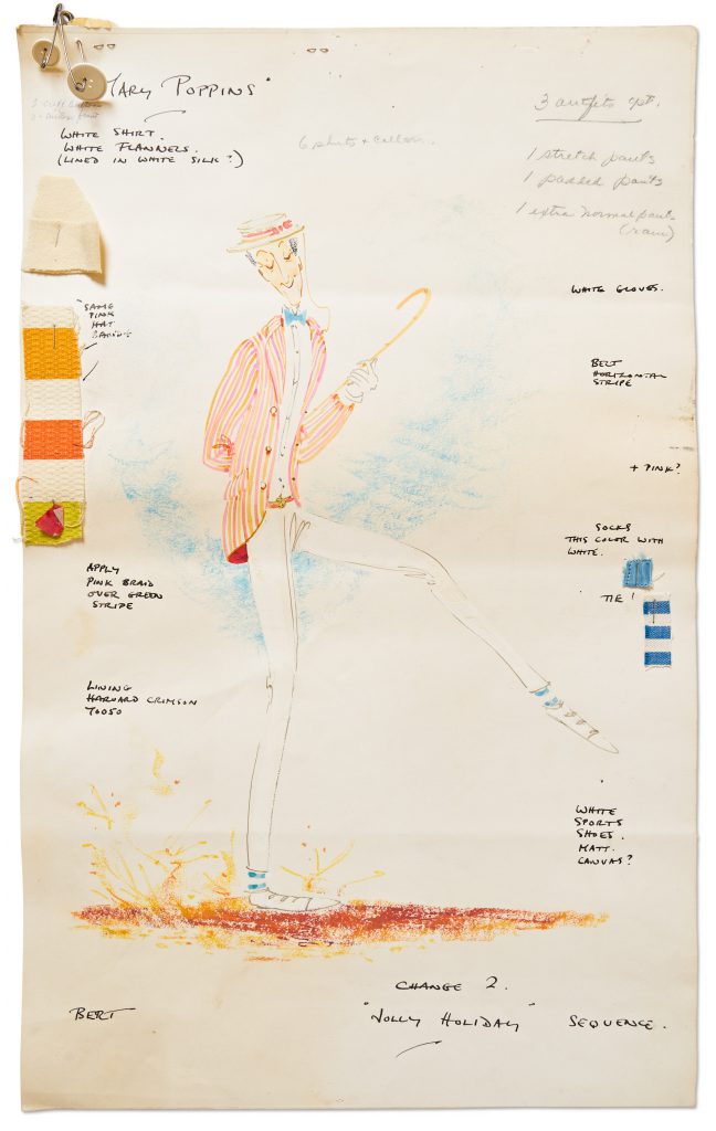 Mary Poppins flying umbrella costume sketch