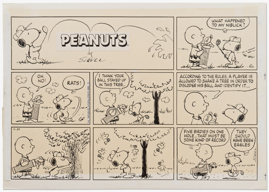 Peanuts Sunday strip from 1989 sold for $37,500 at auction